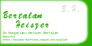 bertalan heiszer business card